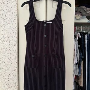Kohl's Black Pinstripe Midi Dress